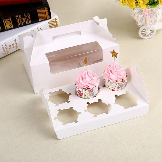 Cupcake Box mit Sichtfenster / Muffin Box / Cup Cake Box 4  lü - CBH2 - Mytortenland